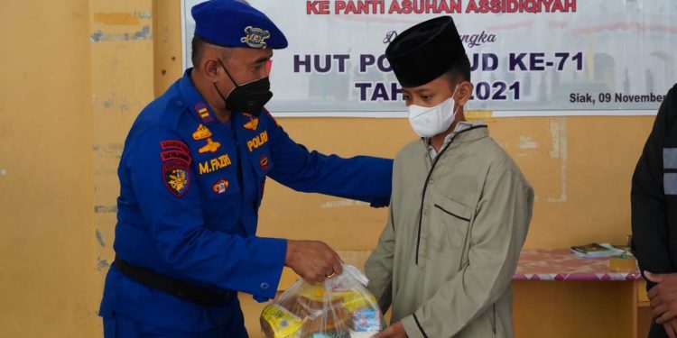 Satpolairud Polres Siak Lakukan Anjangsana Ke panti Asuhan Asiddiqiyah