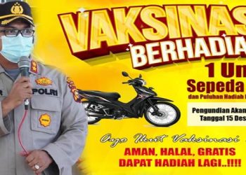 Dukung Percepatan Vaksinasi Di Kabupaten Siak, Polres Siak Berikan Hadiah Sepeda Motor Bagi Peserta Vaksinasi