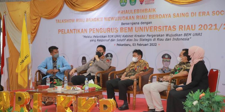 Hadiri Pelantikan BEM UNRI, Kapolda Riau Irjen Muh Iqbal Buka Dialog Mahasiswa
