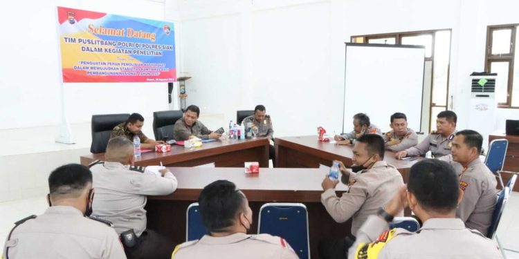 Tim Puslitbang Polri Gelar FGD Di Polres Siak Tentang Pemolisian Masyarakat Dalam Mewujudkan Stabilitas Kamtibmas