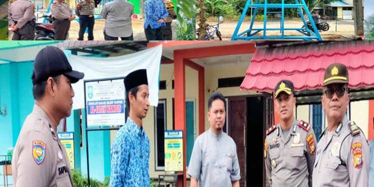 Polsek Kandis kembali memberikan bantuannya di wilayah Kecamatan Kandis dengan konsep Polisi berbagi
