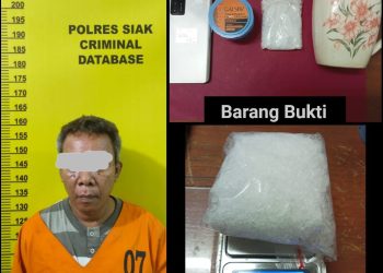 Simpan Satu Paket Besar Diduga Narkotika Jenis Shabu, Seorang Pria Tua Ditangkap Tim Satresnarkoba Polres Siak