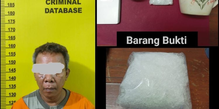 Simpan Satu Paket Besar Diduga Narkotika Jenis Shabu, Seorang Pria Tua Ditangkap Tim Satresnarkoba Polres Siak 