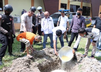 Puluhan Kilo Narkotika Jenis Sabu dan Ribuan Pil Ekstasi Dimusnahkan Polres Siak