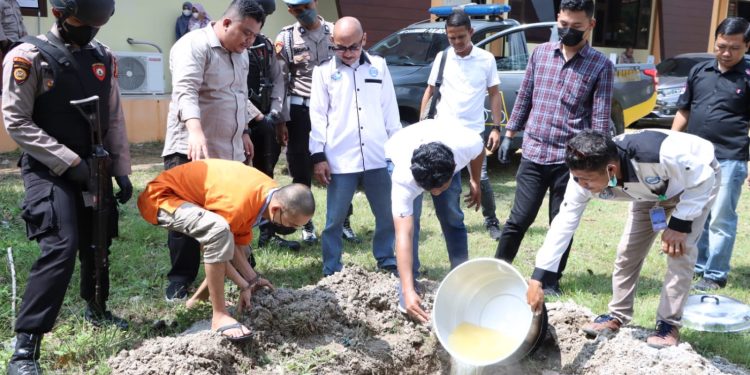 Puluhan Kilo Narkotika Jenis Sabu dan Ribuan Pil Ekstasi Dimusnahkan Polres Siak