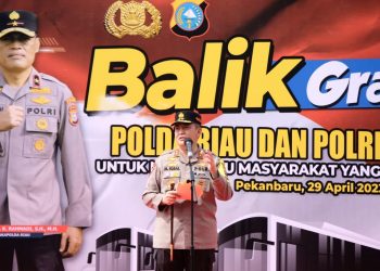 Lepas Mudik Balik, Kapolda Riau : Kita Antar Hingga Ke Daerah Asalnya Kembali