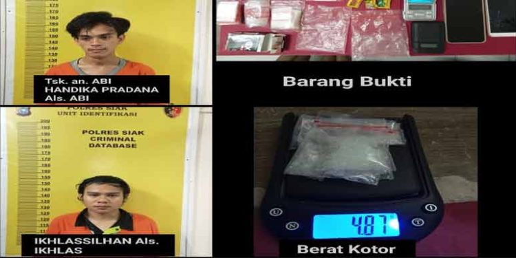 Dua Orang Pria di Desa Perawang Barat diamankan Satres Narkoba Polres Siak