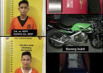 Satres Narkoba Polres Siak menangkap dua orang pria diduga pelaku tindak pidana penyalahgunaan narkotika  jenis shabu di Jalan Pemda Kampung Tualang Kec. Tualang Kab. Siak (15/05/2023).