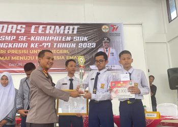 Polres Siak Gelar Cerdas Cermat Tingkat SMP Sederajat Se Kabupaten Siak Meriahkan Hari Bhayangkara Ke - 77