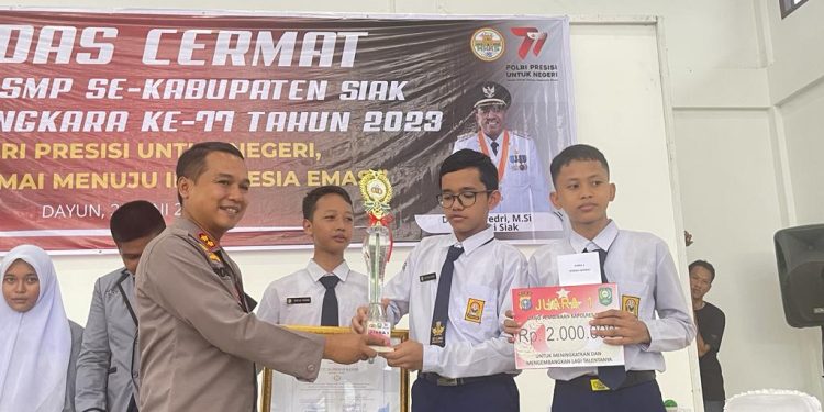 Polres Siak Gelar Cerdas Cermat Tingkat SMP Sederajat Se Kabupaten Siak Meriahkan Hari Bhayangkara Ke - 77