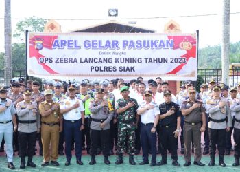 Polres Siak Laksanakan Apel Gelar Pasukan Operasi Zebra Lancang Kuning 2023