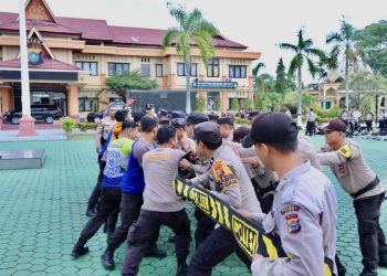 Tingkatkan Kemampuan Personil,Satsamapta Polres Siak Gelar Latihan Gabungan