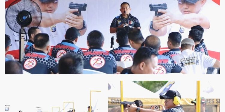 Kapolres Siak AKBP Asep Sujarwadi Buka Open Tournament Menembak Dalam Rangka Hari Bhayangkara Ke 78