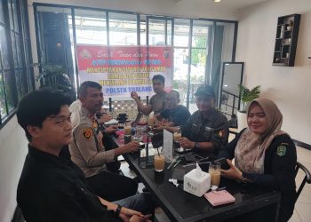 Coffe Morning, Kapolsek Tualang Cooling System Bersama Panwaslu dan PPK Tualang Jelang Pilkada 2024