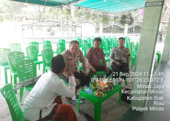Cooling System Pilkada Serentak, Kapolsek Minas Sambangi Imam Masjid Rahmat di Minas Jaya