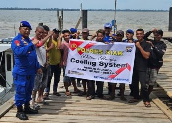 Cooling System Pilkada 2024, Satpolairud Polres Siak Lakukan Sambang Pesisir Di Wilayah Kampung Mengkapan Sungai Apit