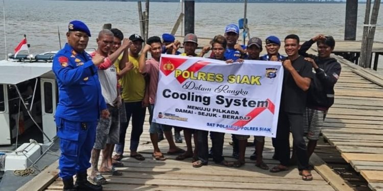 Cooling System Pilkada 2024, Satpolairud Polres Siak Lakukan Sambang Pesisir Di Wilayah Kampung Mengkapan Sungai Apit