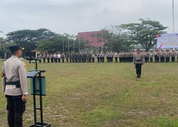Tunjukkan Kesiapan Pengamanan Tahapan Kampanye, Polres Siak Laksanakan Apel Gelar Pasukan