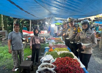 Satlantas Polres Siak Grebek Pasar Geronggang Kecamatan Mempura Kabupaten Siak Dalam Rangka Cooling Sistem Pilkada Damai 2024