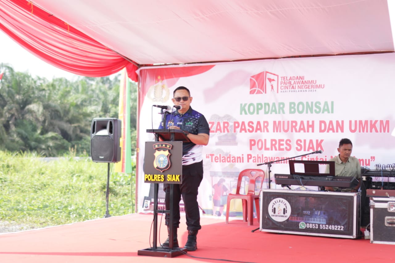 Kopdar Bonsai Polres Siak Dan Bazar Pasar Murah UMKM Meriahkan Hari Pahlawan,Jadi Sarana Cooling System Ciptakan Pilkada Aman, Sejuk Dan Damai