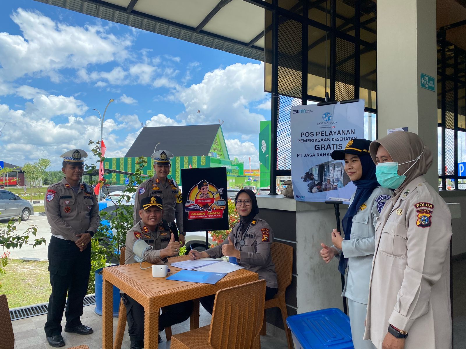 Kapolres Siak Dan Jajaran Lakukan Pengecekan Pos Pelayanan Rest Area KM 45A Di Kecamatan Kandis