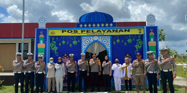 Kapolres Siak Dan Jajaran Lakukan Pengecekan Pos Pelayanan Rest Area KM 45A Di Kecamatan Kandis