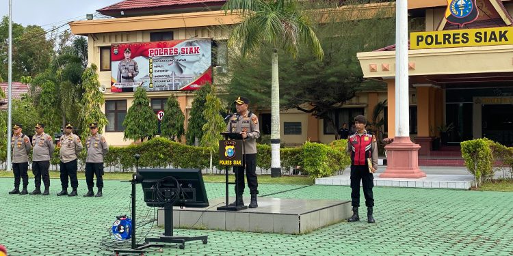 Kapolres Siak Pimpin Apel Pagi, Tekankan Profesionalisme Dan Sikap Open Kepada Seluruh Personel Polres Siak