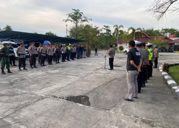 Polres Siak Gelar Apel Pengamanan Malam Takbir Idul Adha 1446 H, Kabag Ops: Utamakan Humanis Dan Waspada