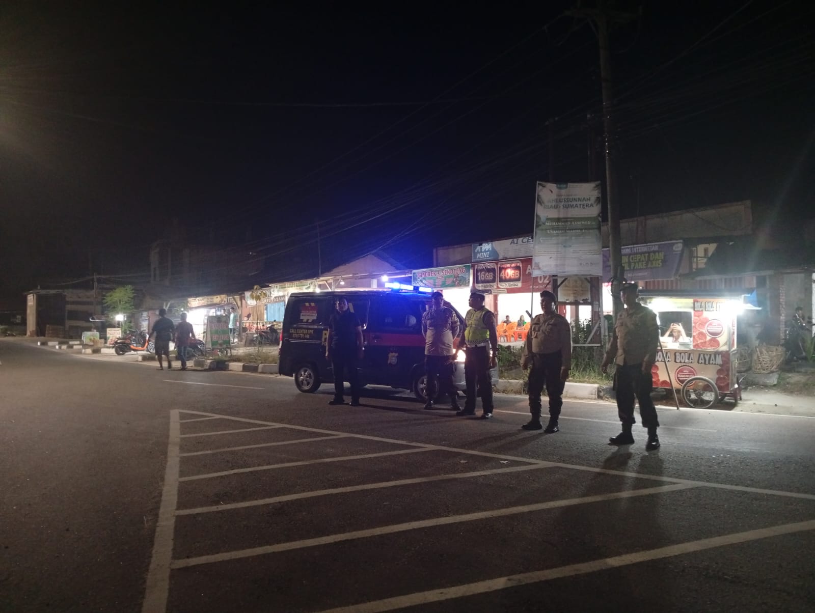 Polsek Tualang Gelar Patroli Malam, Situasi Kamtibmas Di Perawang Aman Dan Kondusif