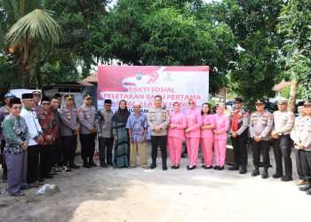 Polres Siak Laksanakan Peletakan Batu Pertama Rumah Layak Huni Ke-6 dalam Rangka HUT Bhayangkara Ke-79