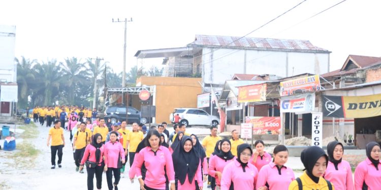 Semarak Olahraga Bersama Warnai Peringatan Hari Bhayangkara ke-79 Di Mapolres Siak