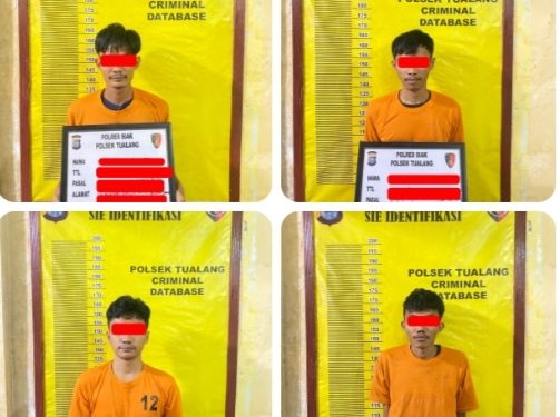 Polsek Tualang Ungkap Jaringan Narkoba, 5,09 Gram Sabu Disita Dan Empat Tersangka Diamankan