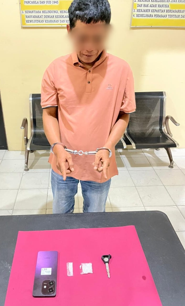 Polsek Sungai Apit Tangkap Pengedar Shabu 4,45 Gram, Satu Pelaku Jadi DPO