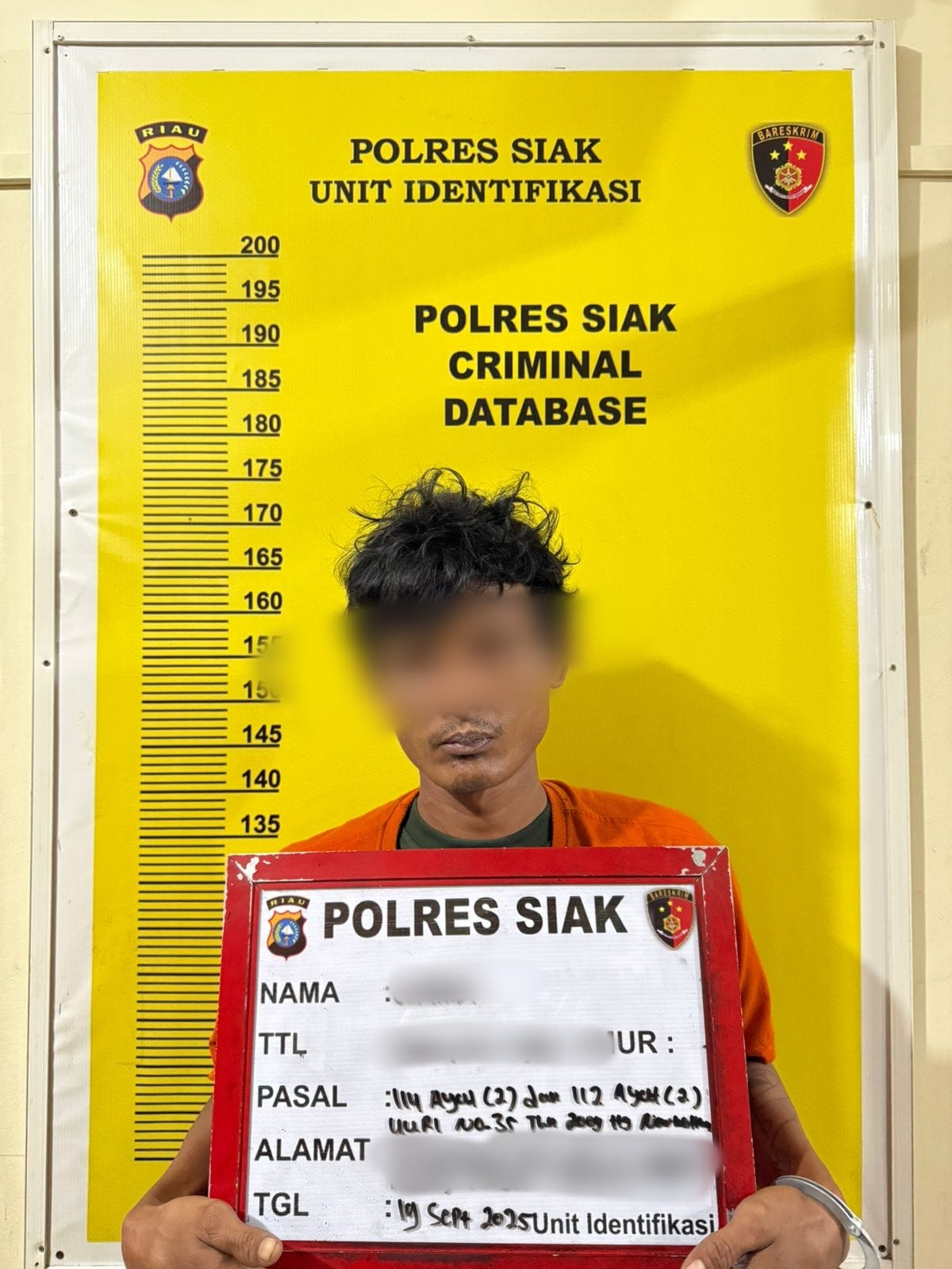 Satresnarkoba Polres Siak Bekuk Pengedar Shabu 14,14 Gram Di Kandis
