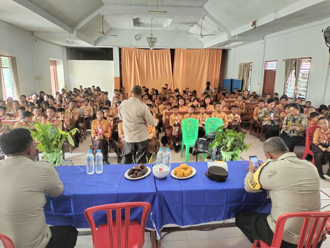 Polsek Tualang Gencar Sosialisasi, 175 Siswa SDS Rehobot Dibekali Edukasi Bahaya Narkoba