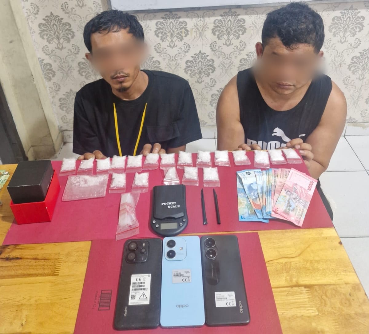 Satresnarkoba Polres Siak Bekuk Dua Bandar Shabu Di Kandis, Amankan Barang Bukti 103,65 Gram