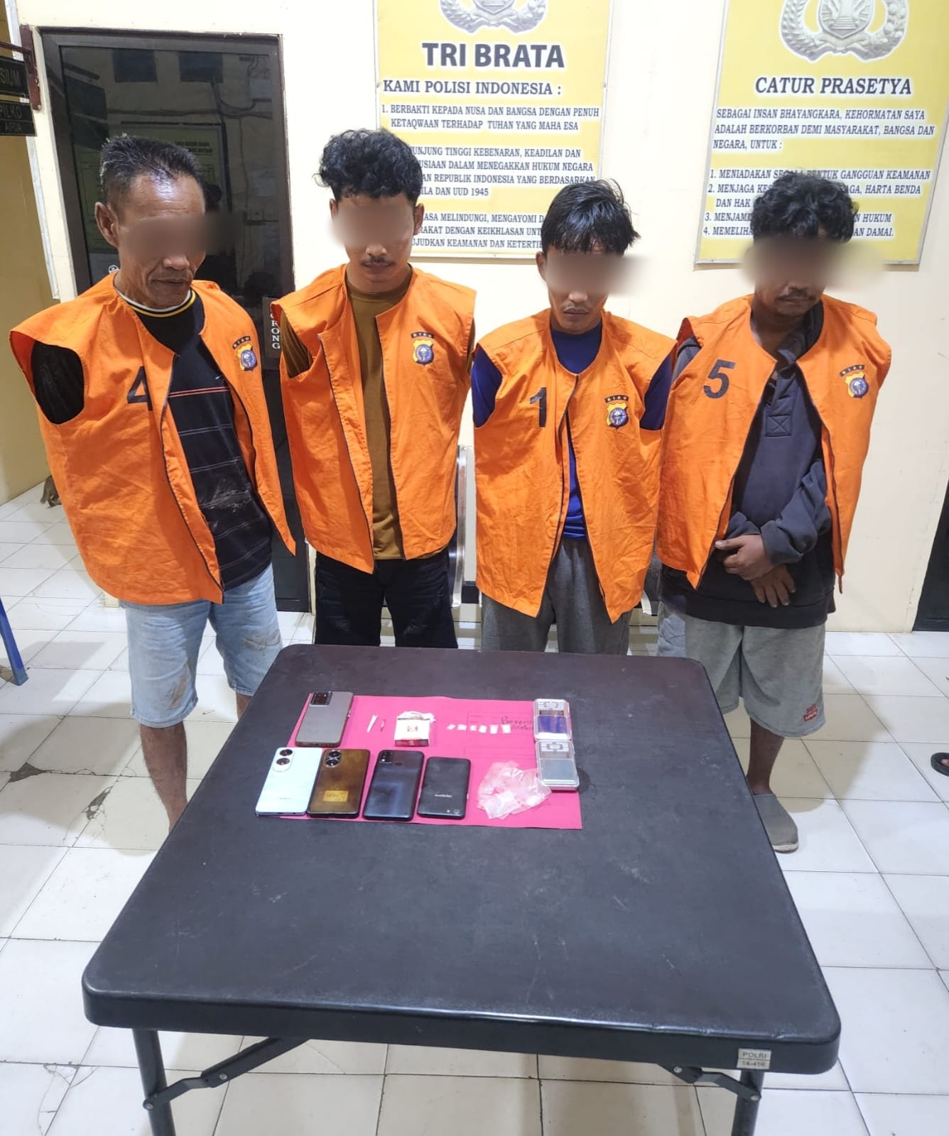 Polsek Sungai Apit Bongkar Jaringan Peredaran Shabu, Empat Pelaku Ditangkap – Satu Pemasok Utama Buron