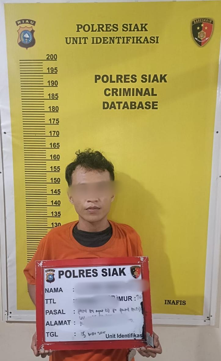 Satresnarkoba Polres Siak Tangkap Bandar Shabu di Tualang, Sita 47 Paket Siap Edar