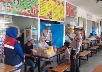 Pengamanan Arus Mudik Lebaran, Satlantas Polres Siak Intensifkan Patroli di Rest Area KM 45 Kandis
