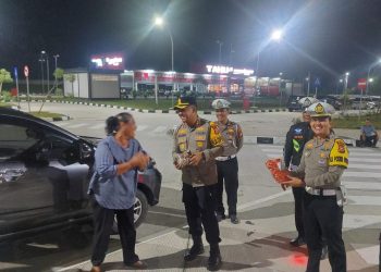 Pantau Arus Mudik, Kapolres Siak Sapa Pemudik di Rest Area Tol KM 45 Kandis